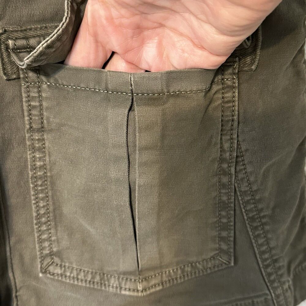 LUCKY BRAND Olive Utility Jacket Womens S Zipper & Snap Close Multi-pocket - Picture 10 of 16